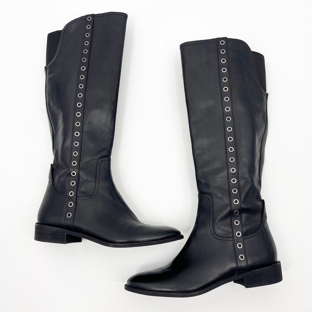 MICHAEL Michael Kors Dora Black Knee Leather Boot Size 10M